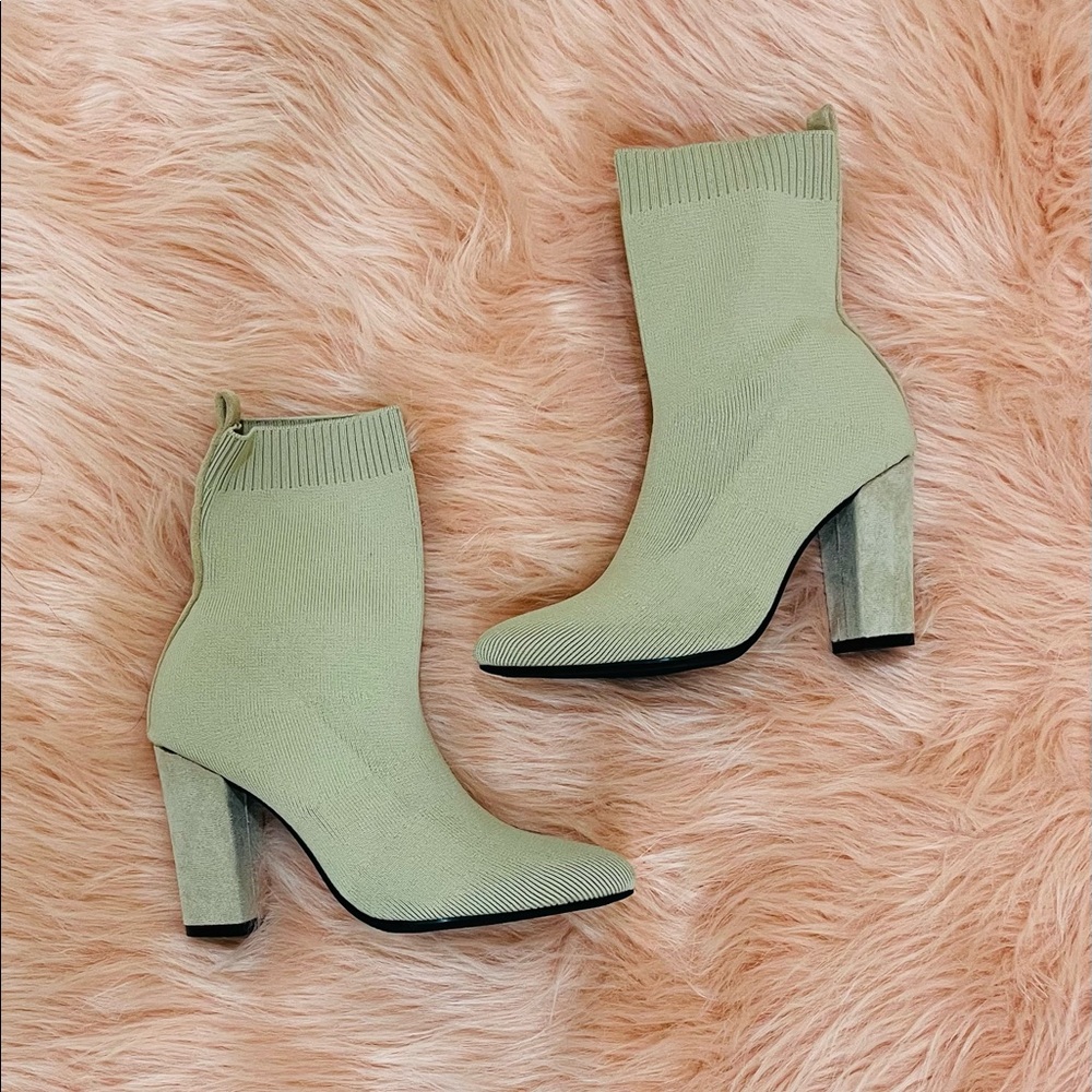 Cream color sock booties